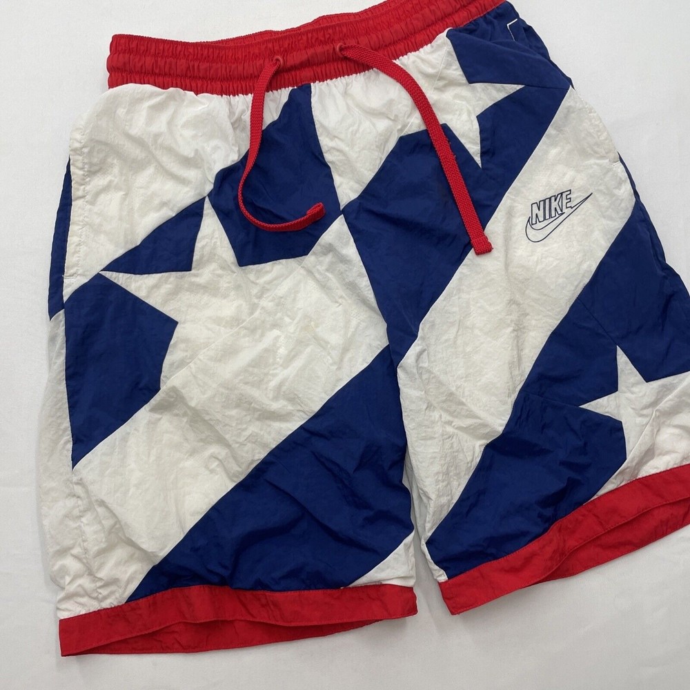 Nike Mens M USA Flag Dri Fit Basketball Shorts Star Red White Blue Athletic Gym - Picture 4 of 10